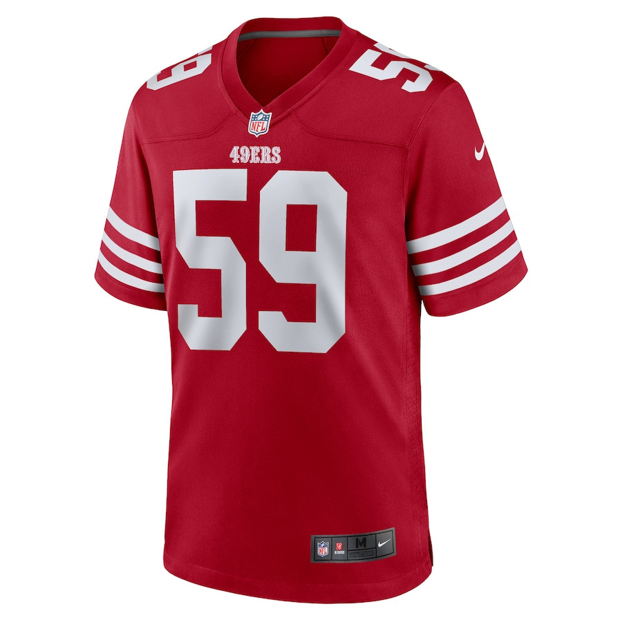Alternative view of De'Vondre Campbell 59 San Francisco 49ers Game Men Jersey - Scarlet JS7960 nicesnker