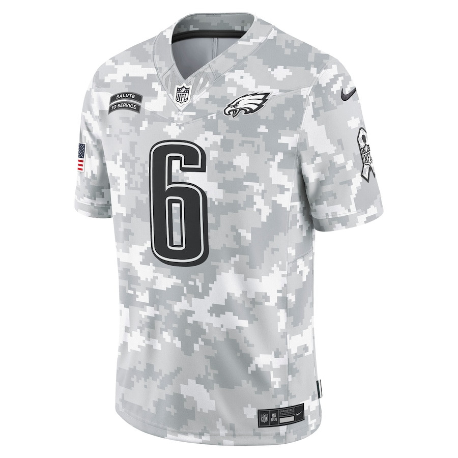 Alternative view of DeVonta Smith 6 Philadelphia Eagles 2024 Salute to Service Limited Men Jersey - Arctic Camo JS5095 nicesnker