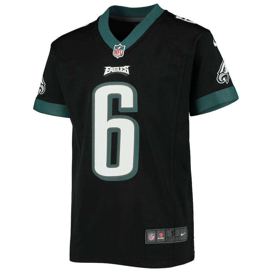 Alternative view of DeVonta Smith 6 Philadelphia Eagles YOUTH Game Jersey - Black JS2657 nicesnker