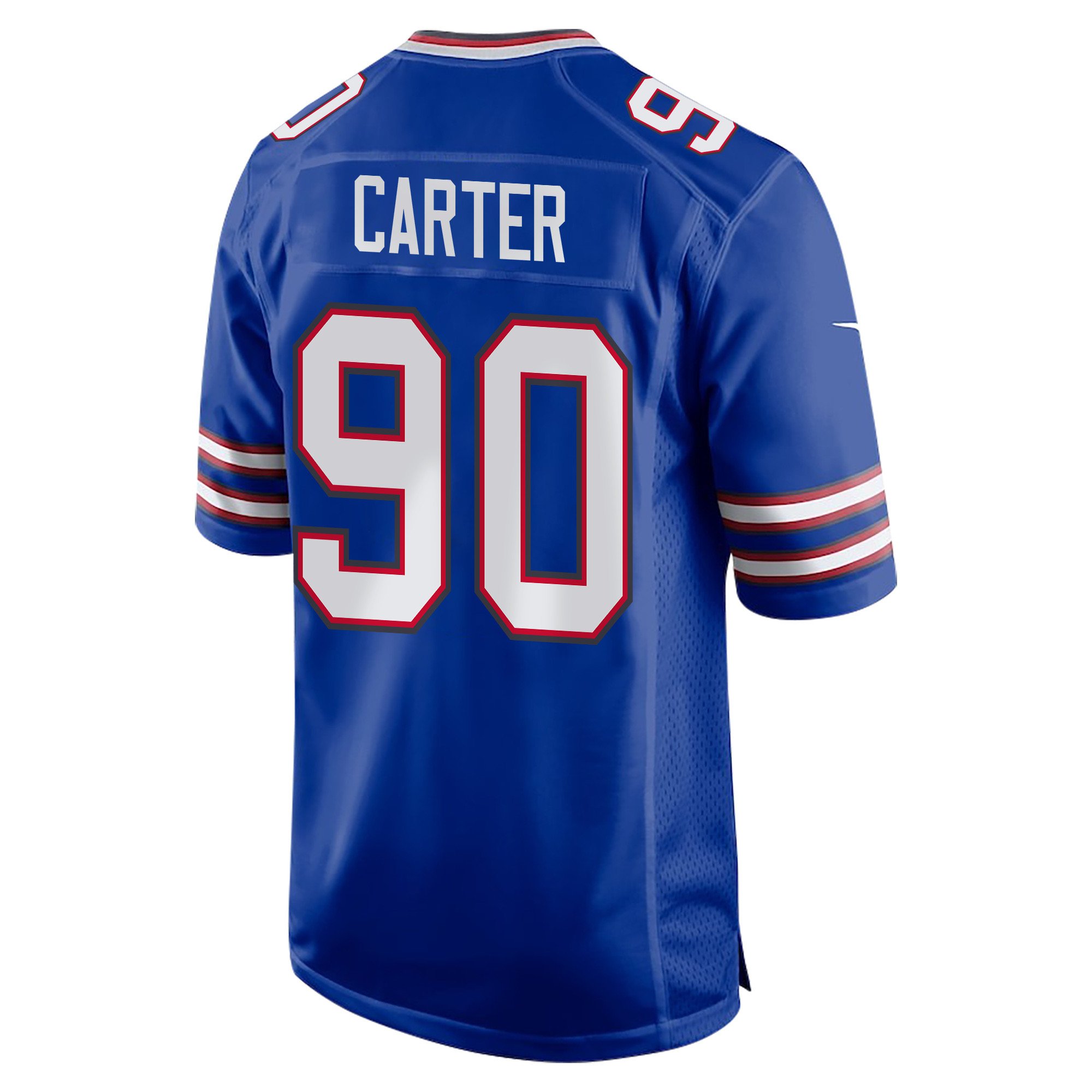 Alternative view of DeWayne Carter 90 Buffalo Bills Super Bowl LIX Champions Patch 'New Orleans - Where Passion Ignites' EMBROIDERED Game Men Jersey - Royal JS4177 nicesnker