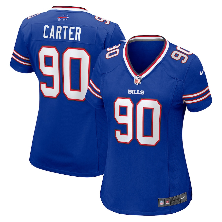 DeWayne Carter 90 Buffalo Bills Women's Game Jersey - Royal JS9232 nicesnker