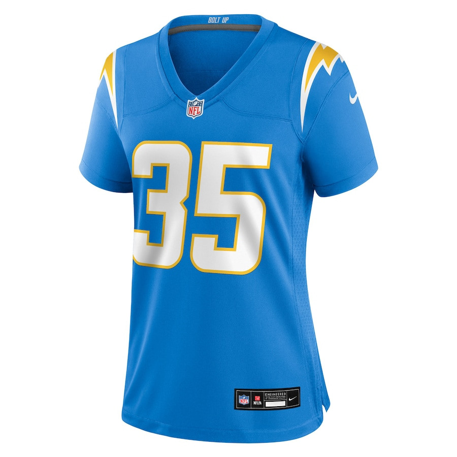 Alternative view of Dicaprio Bootle 35 Los Angeles Chargers Women's Team Game Jersey - Powder Blue JS8403 nicesnker