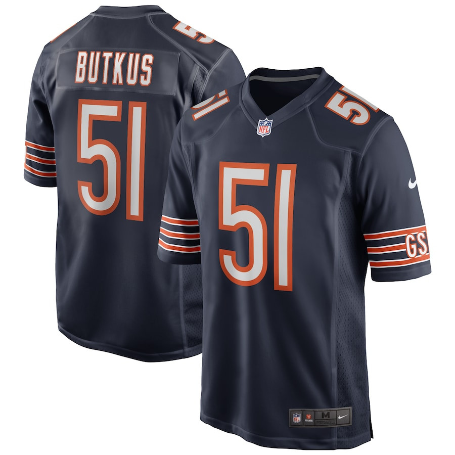 Dick Butkus 51 Chicago Bears Men Game Retired Jersey - Navy JS3420 nicesnker