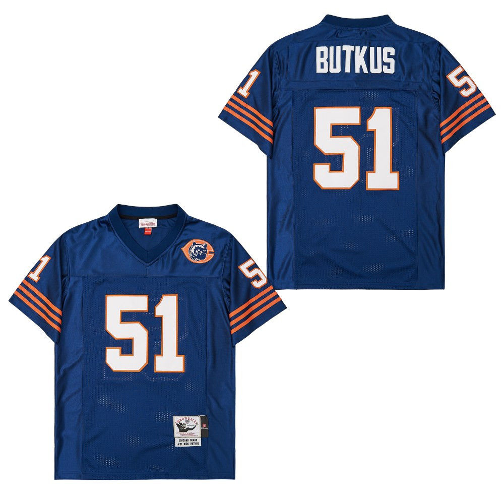 Dick Butkus 51 Chicago Bears Retro Throwback Men Jersey - Navy JS2305 nicesnker