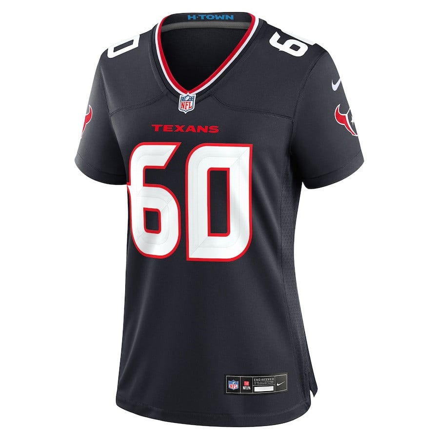 Alternative view of Dieter Eiselen 60 Houston Texans Women's Team Game Jersey - Navy JS6521 nicesnker