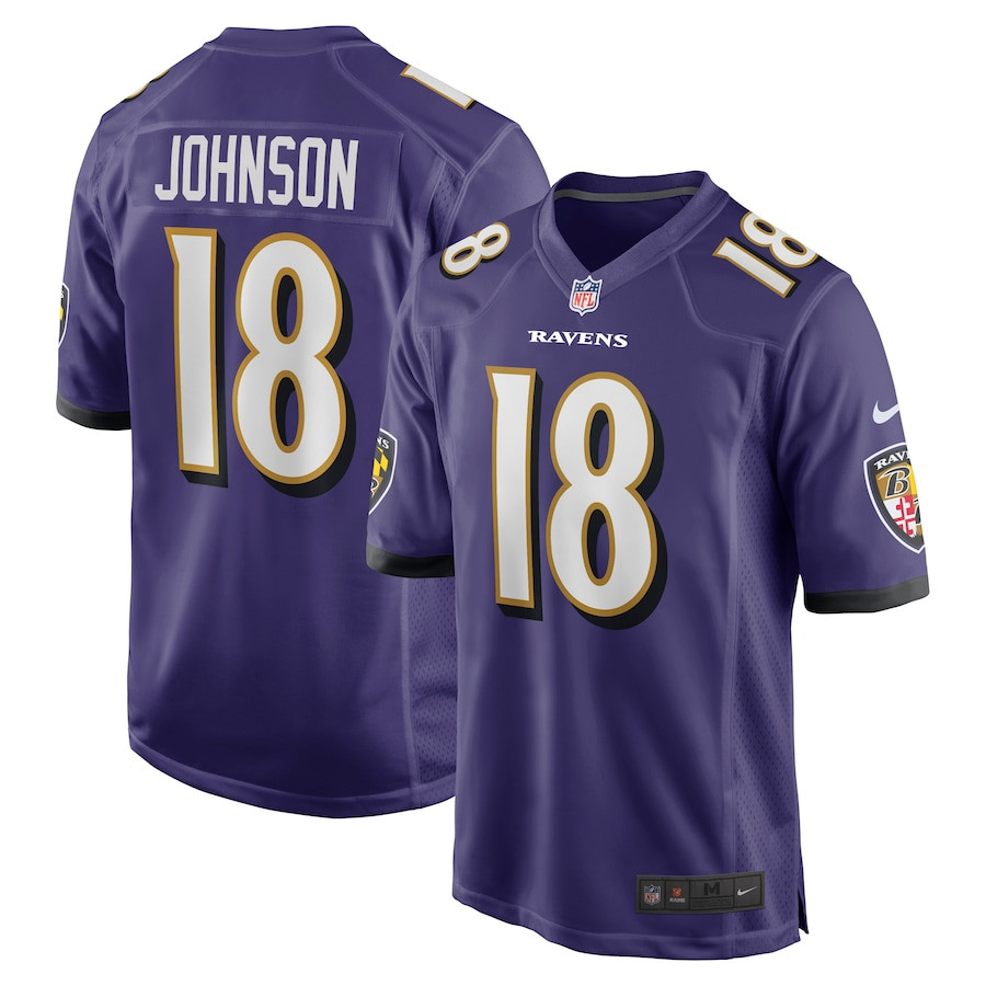 Diontae Johnson 18 Baltimore Ravens Player Game Men Jersey - Purple JS7742 nicesnker