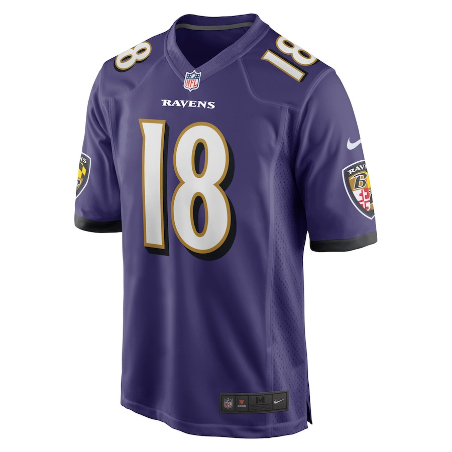 Alternative view of Diontae Johnson 18 Baltimore Ravens Player Game Men Jersey - Purple JS7742 nicesnker