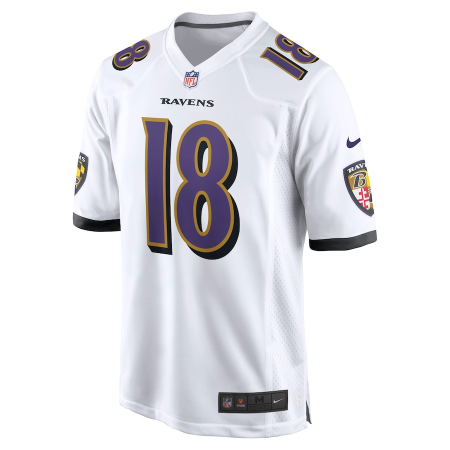 Alternative view of Diontae Johnson 18 Baltimore Ravens Player Game Men Jersey - White JS8532 nicesnker