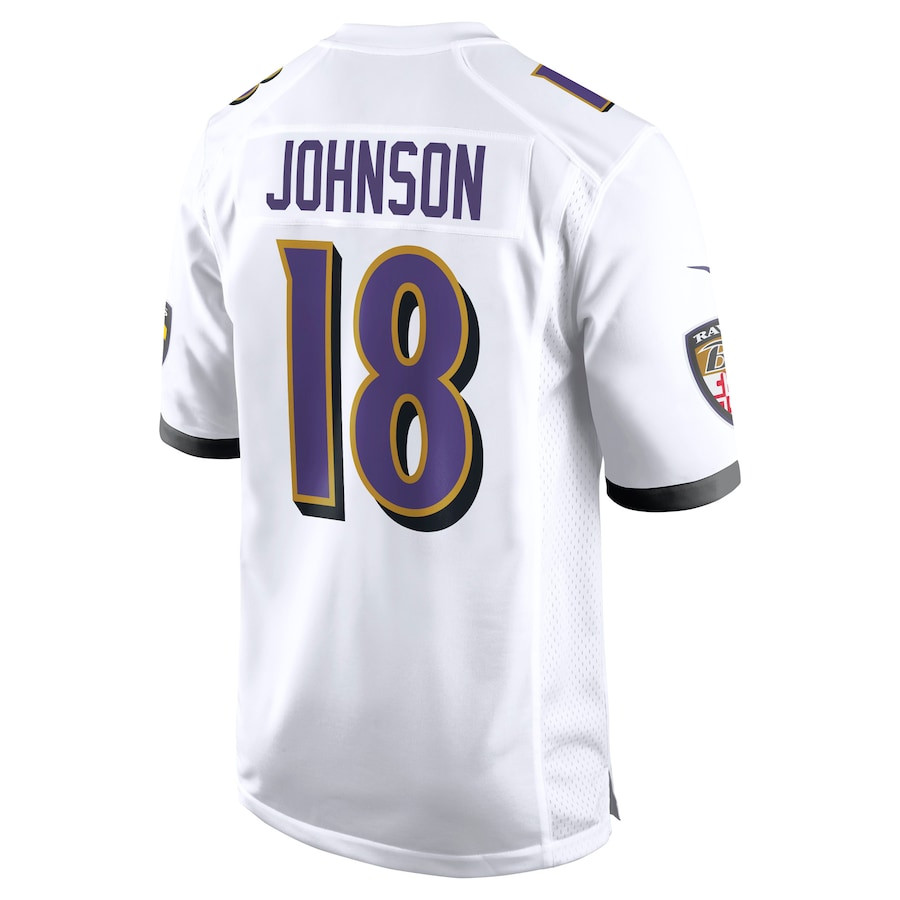 Diontae Johnson 18 Baltimore Ravens Player Game Men Jersey - White JS8532 nicesnker - Image 3