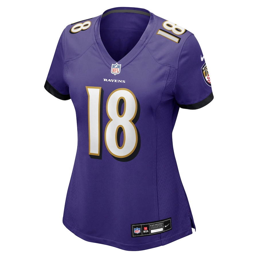 Alternative view of Diontae Johnson 18 Baltimore Ravens Women's Player Game Jersey - Purple JS6608 nicesnker