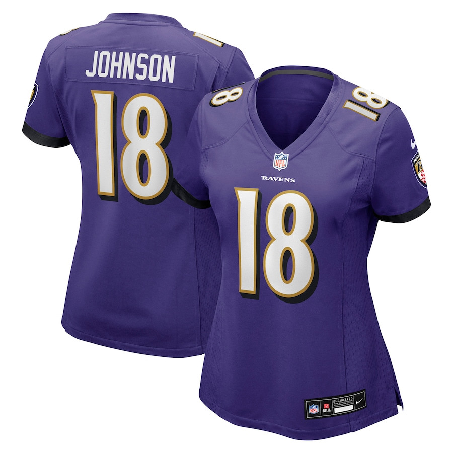 Diontae Johnson 18 Baltimore Ravens Women's Player Game Jersey - Purple JS6608 nicesnker