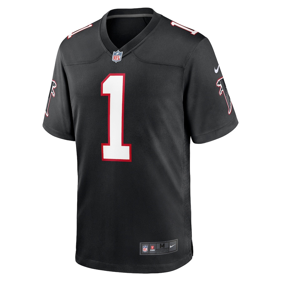 Alternative view of Dirty Birds 1 Atlanta Falcons Men Throwback Game Jersey - Black JS3674 nicesnker