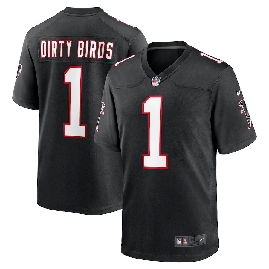 Dirty Birds 1 Atlanta Falcons Men Throwback Game Jersey - Black JS3674 nicesnker