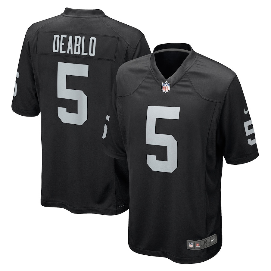 Divine Deablo 5 Las Vegas Raiders Men Game Jersey - Black JS3714 nicesnker