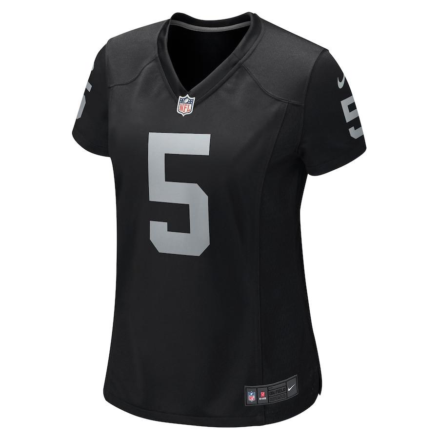 Alternative view of Divine Deablo 5 Las Vegas Raiders Women Game Jersey - Black JS3901 nicesnker