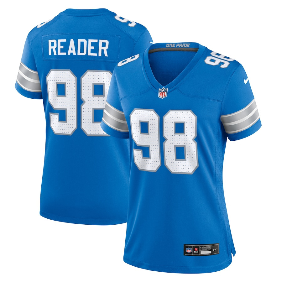 D.J. Reader 98 Detroit Lions Women Team Game Jersey - Blue JS8071 nicesnker