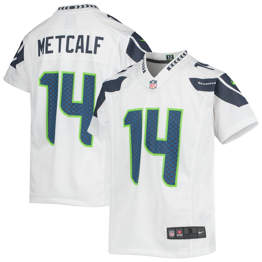 DK Metcalf 14 Seattle Seahawks YOUTH Game Jersey - White JS2380 nicesnker