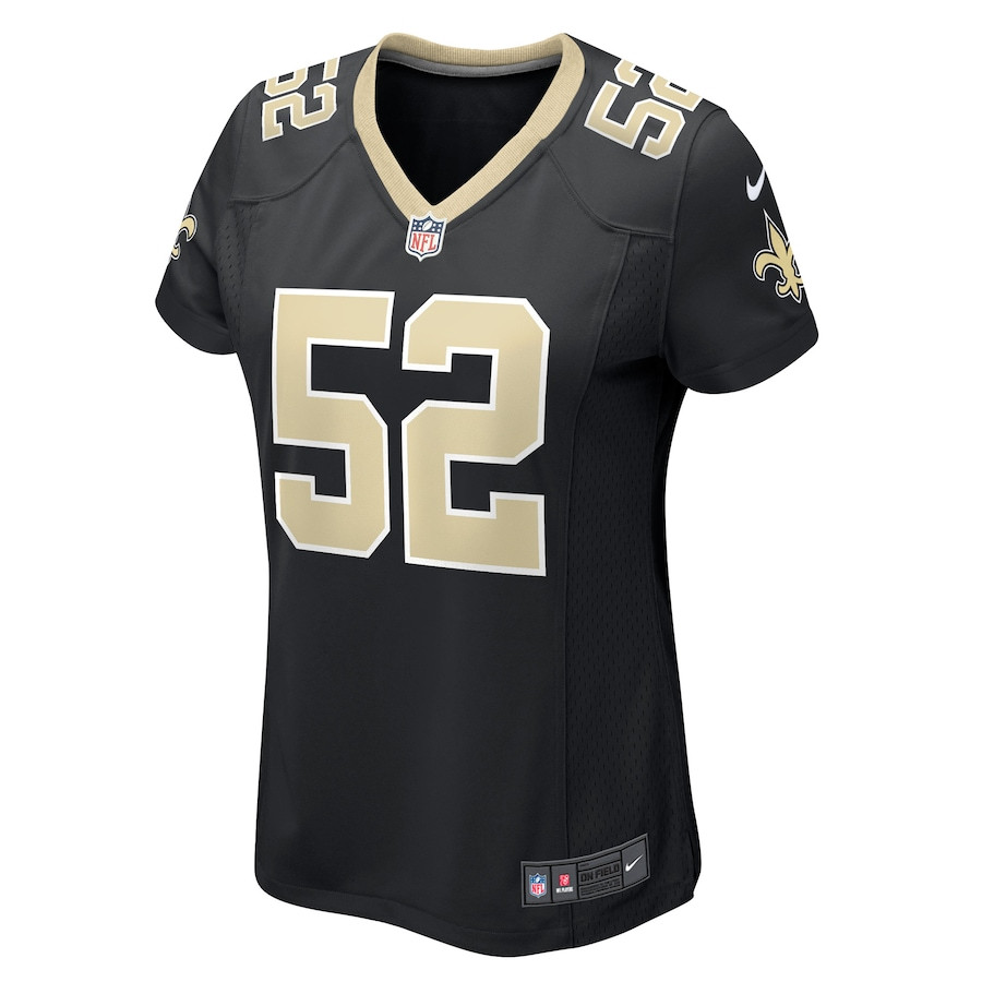 Alternative view of D'Marco Jackson 52 New Orleans Saints Women's Game Jersey - Black JS4648 nicesnker