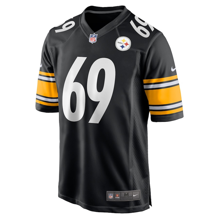 Alternative view of Domenique Davis 69 Pittsburgh Steelers Game Men Jersey - Black JS8258 nicesnker
