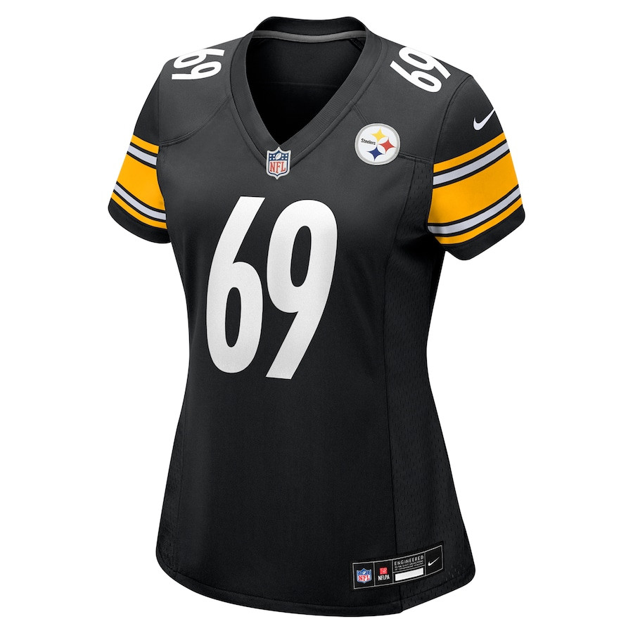 Alternative view of Domenique Davis 69 Pittsburgh Steelers Women's Game Jersey - Black JS1783 nicesnker