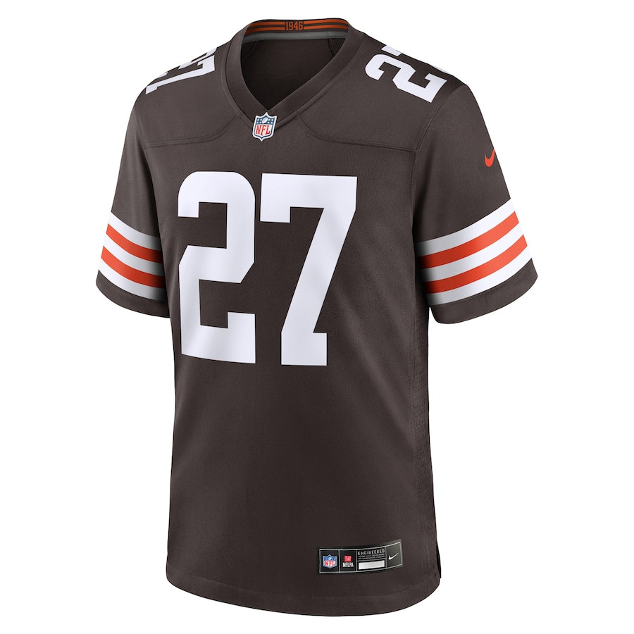 Alternative view of D'Onta Foreman 27 Cleveland Browns Team Game Men Jersey - Brown JS7997 nicesnker