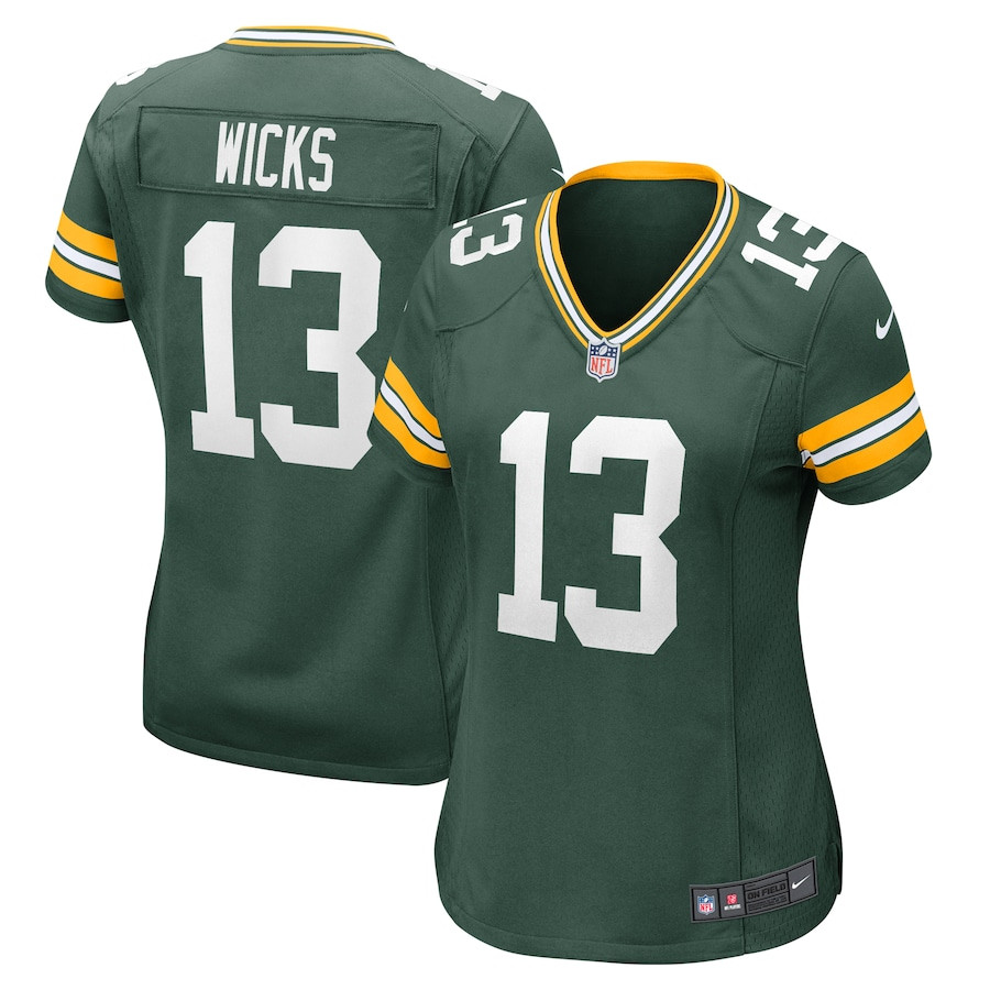 Dontayvion Wicks 13 Green Bay Packers Women Game Jersey - Green JS6908 nicesnker