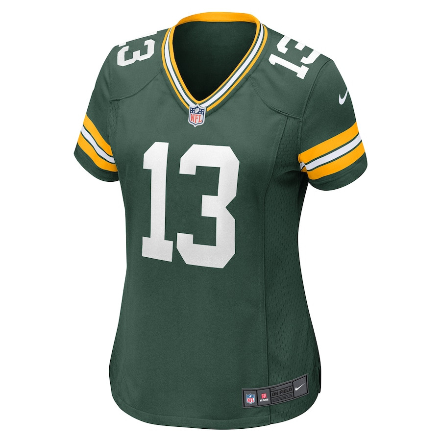 Alternative view of Dontayvion Wicks 13 Green Bay Packers Women Game Jersey - Green JS6908 nicesnker