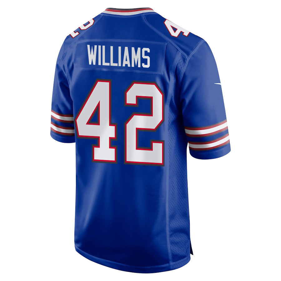 Alternative view of Dorian Williams 42 Buffalo Bills Super Bowl LIX New Orleans Patch Game Men Jersey - Royal JS1540 nicesnker