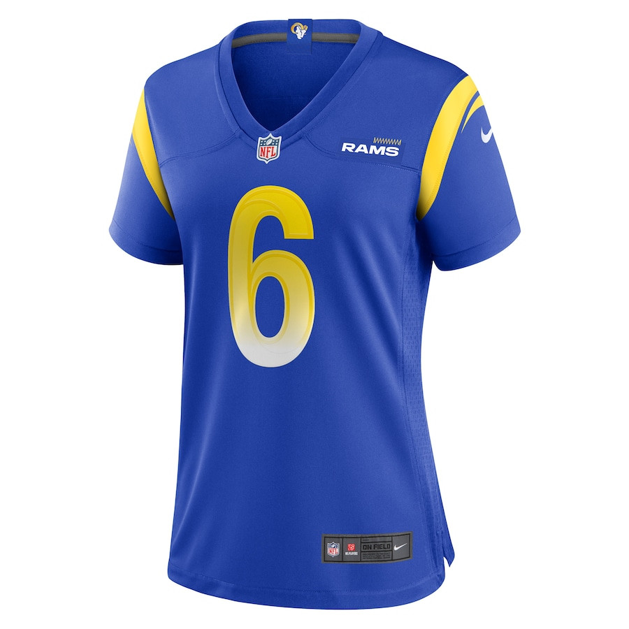 Alternative view of Drake Stoops 6 Los Angeles Rams Women's Game Jersey - Royal JS9182 nicesnker