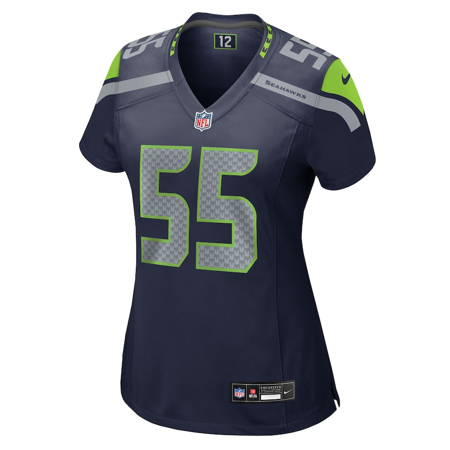 Alternative view of Dre'Mont Jones 55 Seattle Seahawks Women's Team Game Jersey - College Navy JS3299 nicesnker