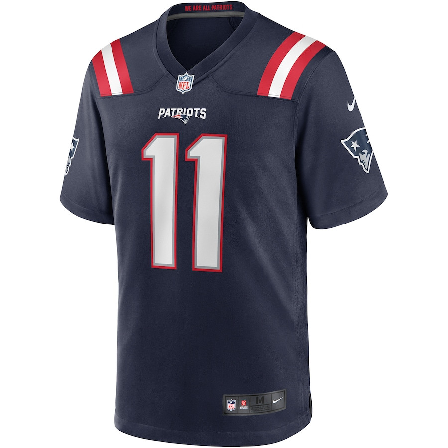 Alternative view of Drew Bledsoe 11 New England Patriots Men Game Retired Jersey - Navy JS7425 nicesnker