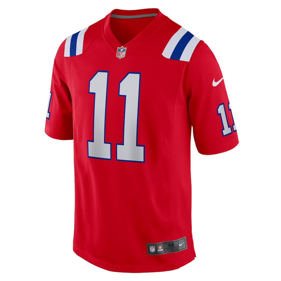 Alternative view of Drew Bledsoe 11 New England Patriots Men Retired Alternate Game Jersey - Red JS6170 nicesnker