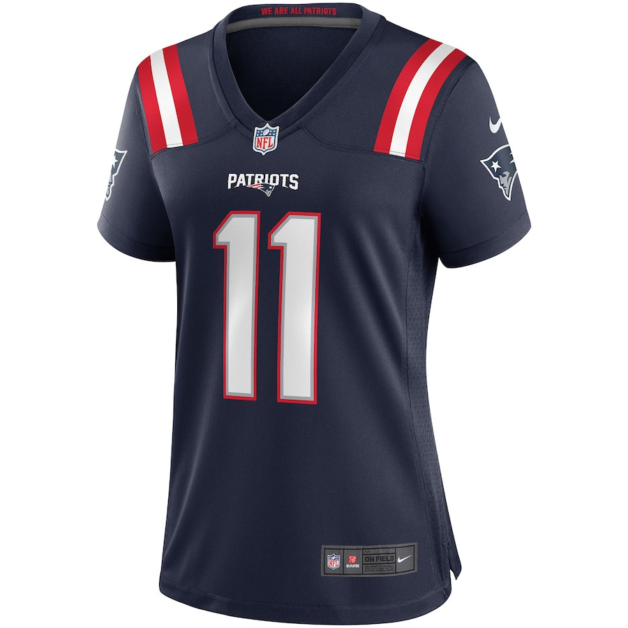 Alternative view of Drew Bledsoe 11 New England Patriots Women Game Retired Jersey - Navy JS1538 nicesnker