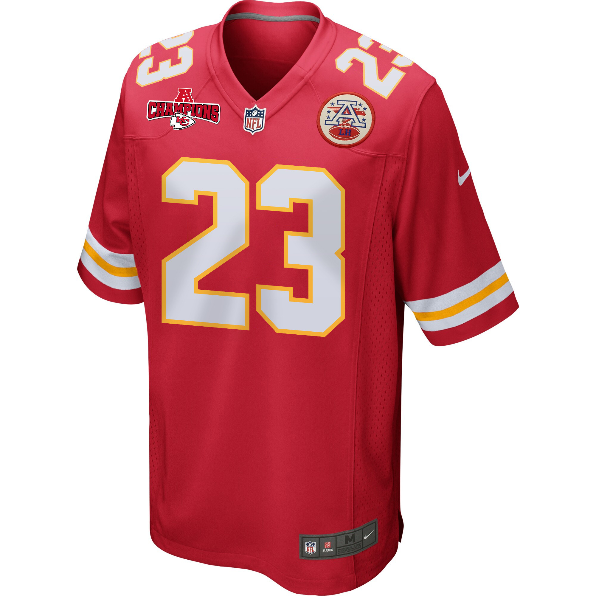 Alternative view of Drue Tranquill 23 Kansas City Chiefs AFC Champions Patch Game Men Jersey - Red JS9248 nicesnker