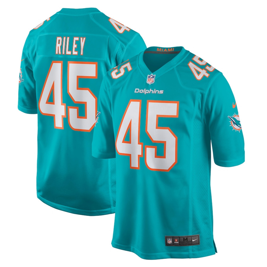 Duke Riley 45 Miami Dolphins Men Game Jersey - Aqua JS4965 nicesnker