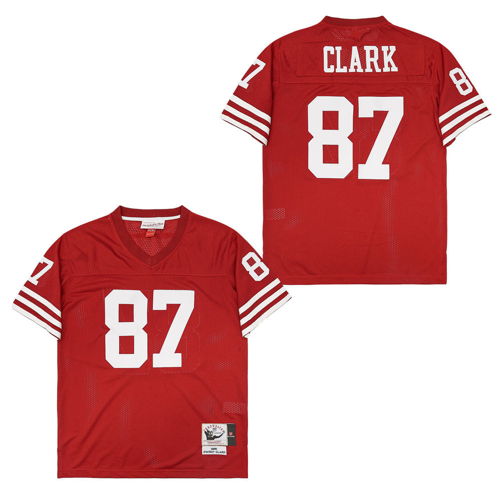 Alternative view of Dwight Clark 87 San Francisco 49ers Throwback Men Jersey - Red JS1482 nicesnker