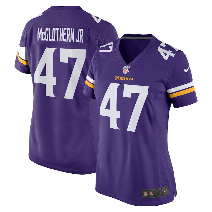 Dwight McGlothern Jr. 47 Minnesota Vikings Women's Game Jersey - Purple JS8765 nicesnker