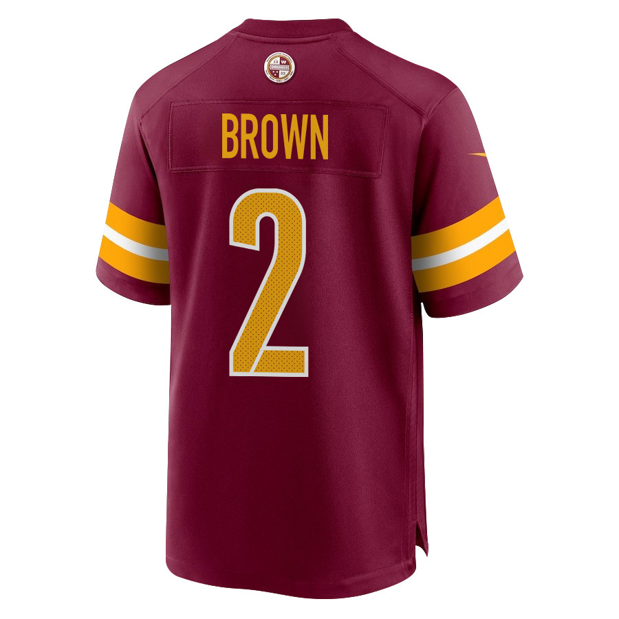 Alternative view of Dyami Brown 2 Washington Commanders Super Bowl LIX New Orleans Patch Game Men Jersey - Burgundy JS9349 nicesnker
