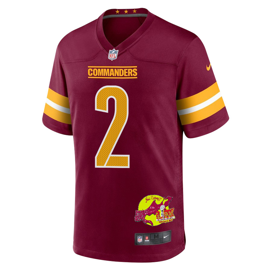 Dyami Brown 2 Washington Commanders Super Bowl LIX New Orleans Patch Game Men Jersey - Burgundy JS9349 nicesnker - Image 3