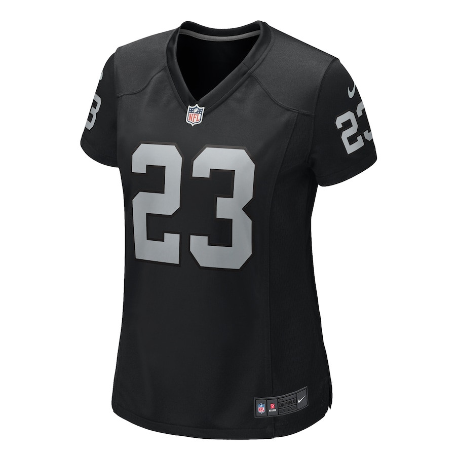 Alternative view of Dylan Laube 23 Las Vegas Raiders Women's Team Game Jersey - Black JS1261 nicesnker
