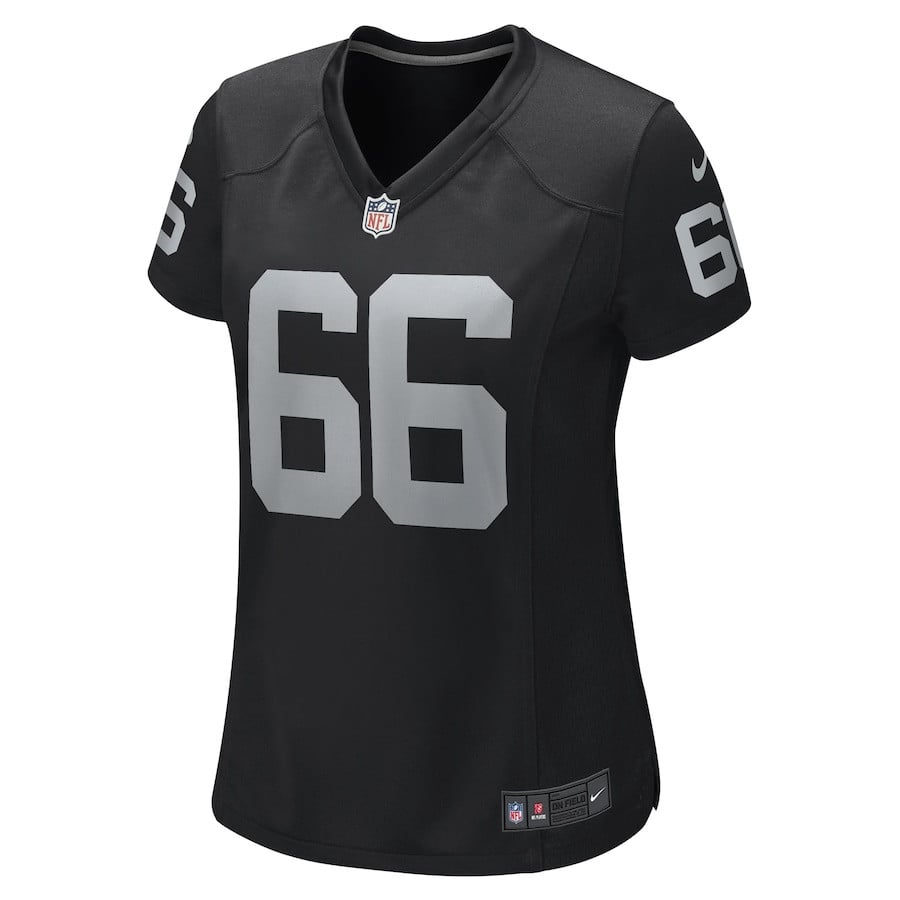 Alternative view of Dylan Parham 66 Las Vegas Raiders Women's Team Game Jersey - Black JS8027 nicesnker