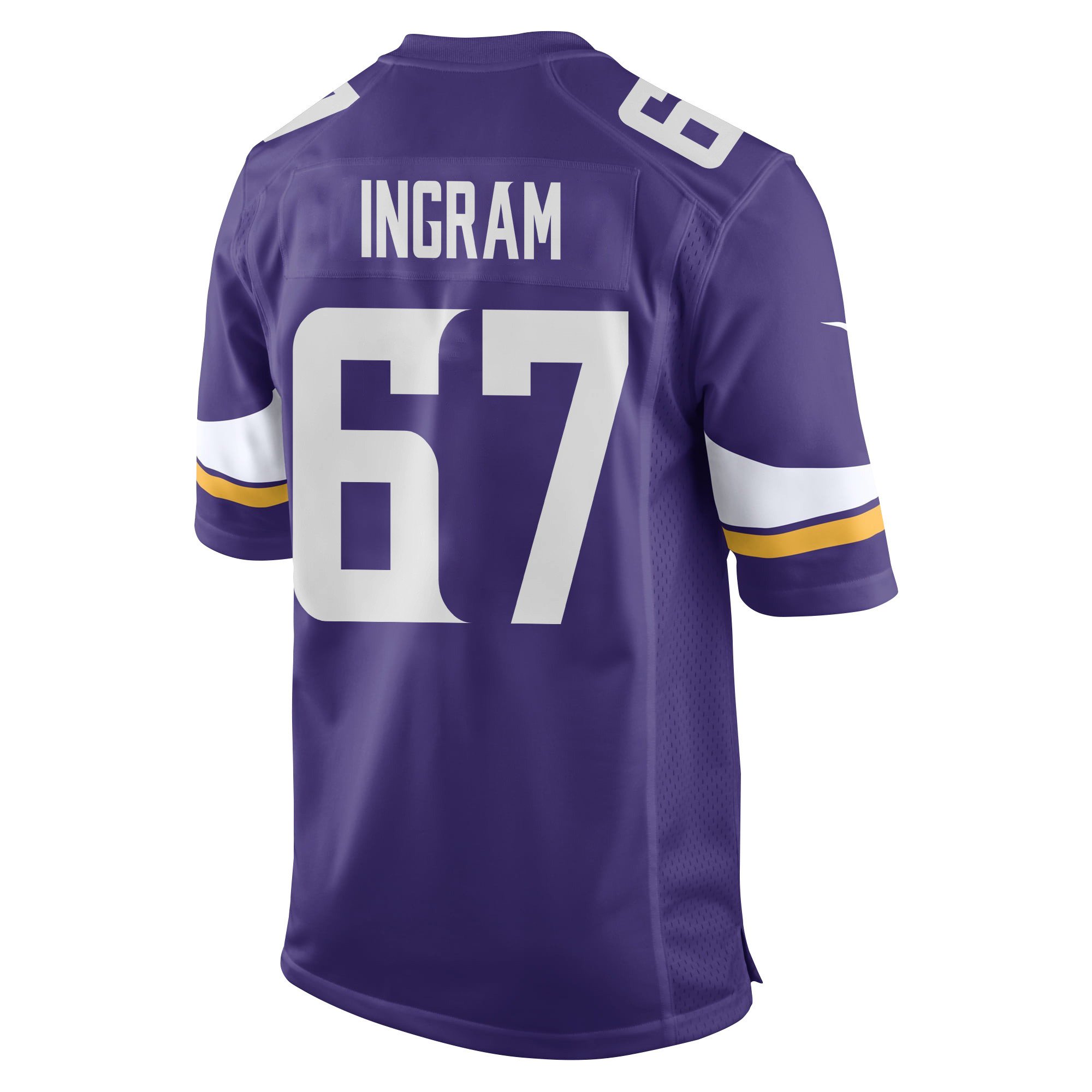 Alternative view of Ed Ingram 67 Minnesota Vikings Super Bowl LIX New Orleans Patch Game Men Jersey - Purple JS2618 nicesnker