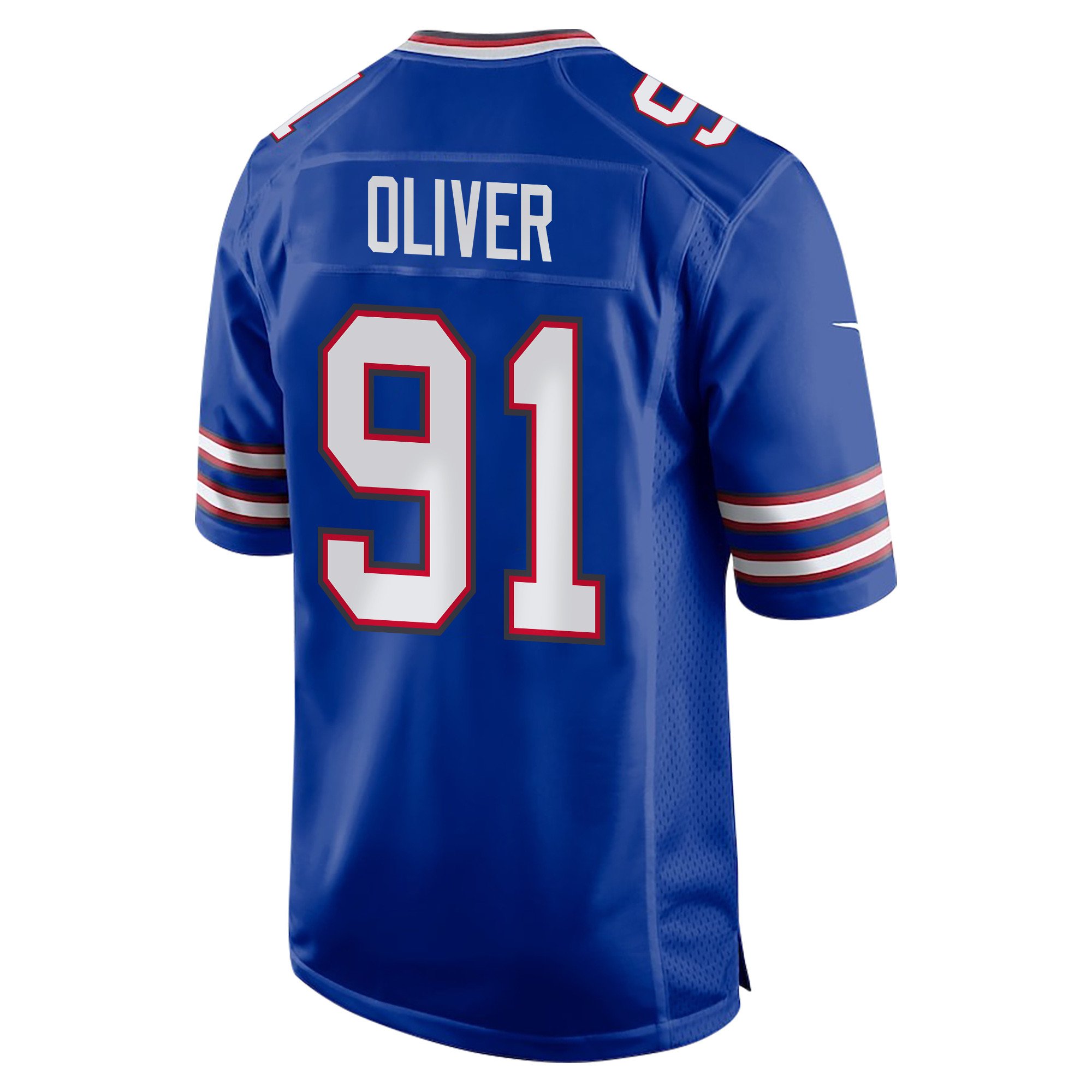 Alternative view of Ed Oliver 91 Buffalo Bills Super Bowl LIX Champions Patch 'New Orleans - Where Legends Are Made' EMBROIDERED Game Men Jersey - Royal JS8979 nicesnker