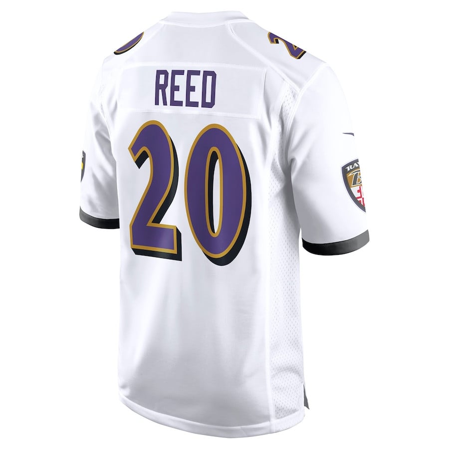 Ed Reed 20 Baltimore Ravens Men Retired Game Jersey - White JS9615 nicesnker - Image 3