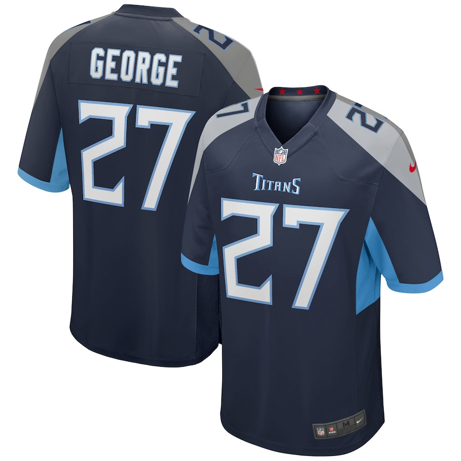 Eddie George 27 Tennessee Titans Men Game Retired Jersey - Navy JS7656 nicesnker