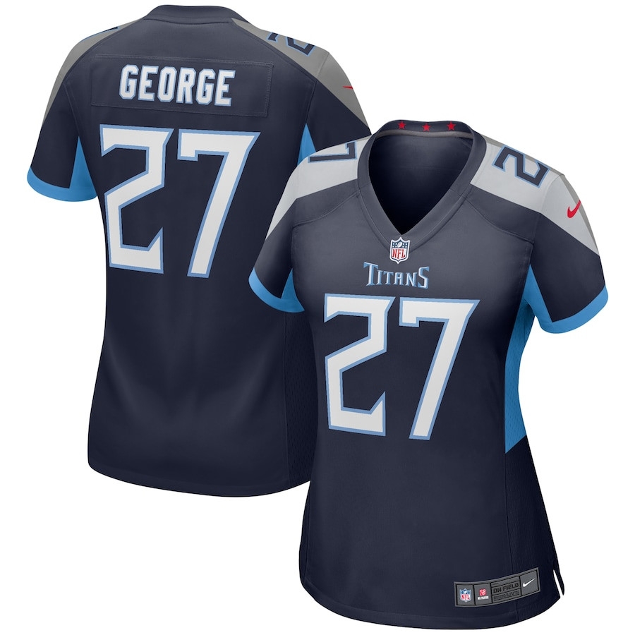 Eddie George 27 Tennessee Titans Women Game Retired Jersey - Navy JS8957 nicesnker