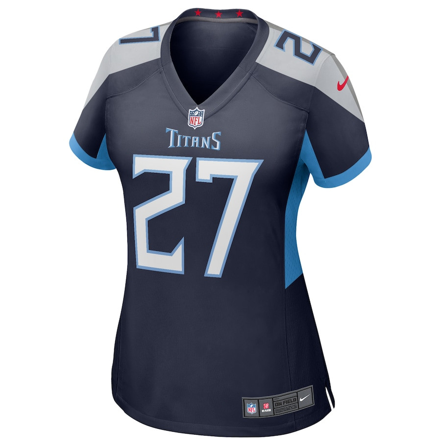 Alternative view of Eddie George 27 Tennessee Titans Women Game Retired Jersey - Navy JS8957 nicesnker