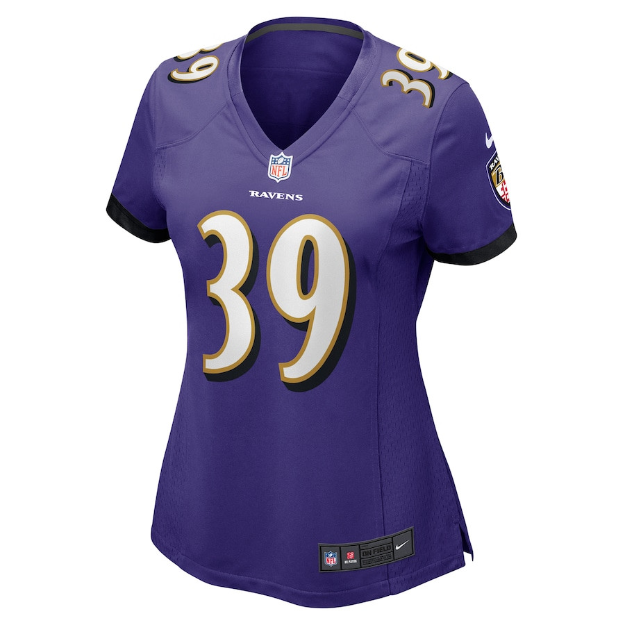 Alternative view of Eddie Jackson 39 Baltimore Ravens Women's Game Jersey - Purple JS4074 nicesnker