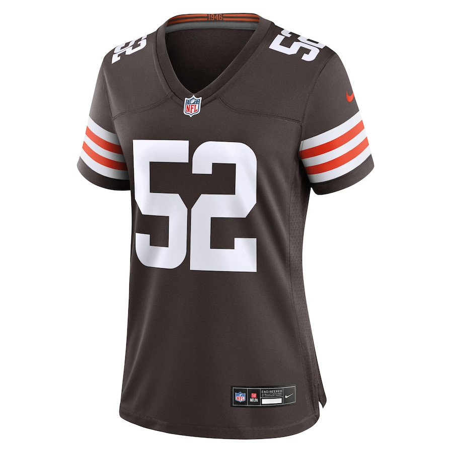 Alternative view of Elerson Smith 52 Cleveland Browns Women's Team Game Jersey - Brown JS9227 nicesnker