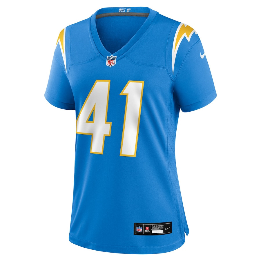 Alternative view of Eli Apple 41 Los Angeles Chargers Women's Game Jersey - Powder Blue JS8673 nicesnker